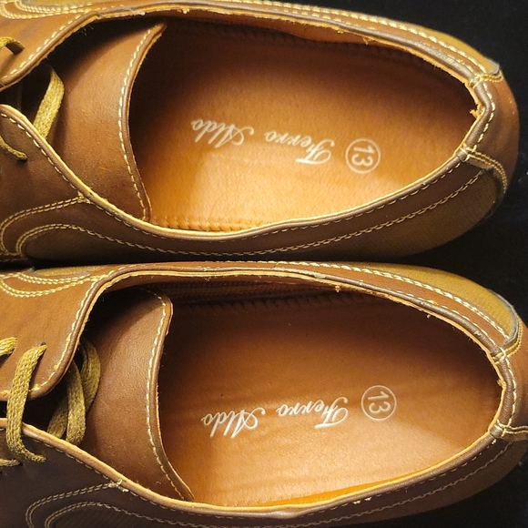 Ferro Aldo Mens Round-toe Contrast Stitching Lace-up Dress Oxfords - Picture 2 of 6